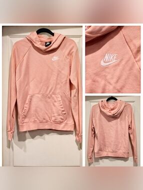Nike Light Pink Pullover Hoodie with White Logo